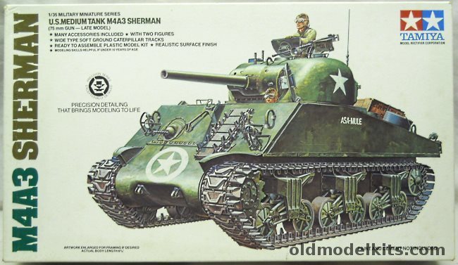 Tamiya 1/35 TWO M4A3 Sherman 75mm Gun Late Model - Ardenne December 1944 / Germany January 1945 / Germany Feb 1945 / Philippines January 1945 - (M-4), MM222A plastic model kit